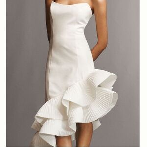 BHLDN | Dresses | Nwt Anthropologie Bhdln Flamenco Hem Asymmetrical Midi  Dress Xs